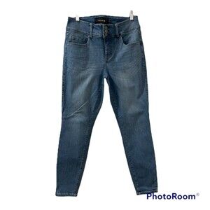 Torrid Premium Womens 3 Button Blue Medium Washd Skinny Jeans High Rise Size 10R